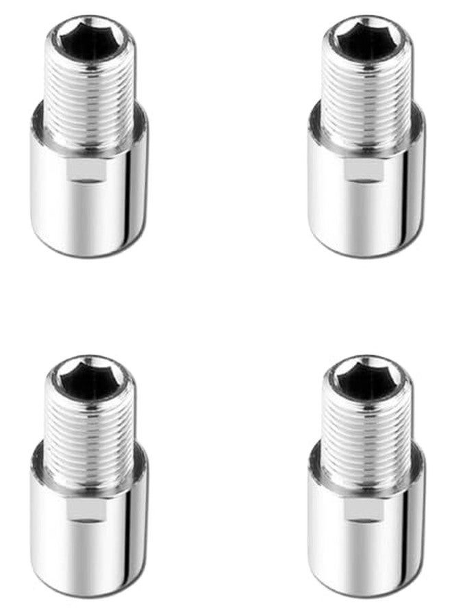 PEFKO PFK059 SS304 Heavy Duty Extension Nipple For Taps Fittings In Bathroom/Kitchen | Chrome Finish | [ Pack of 4 ] (2 INCH)